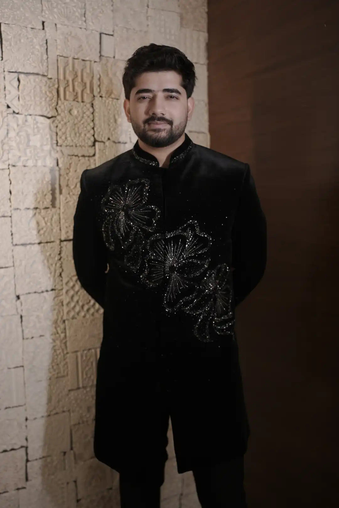 Black Velvet Indowestern with embellishments