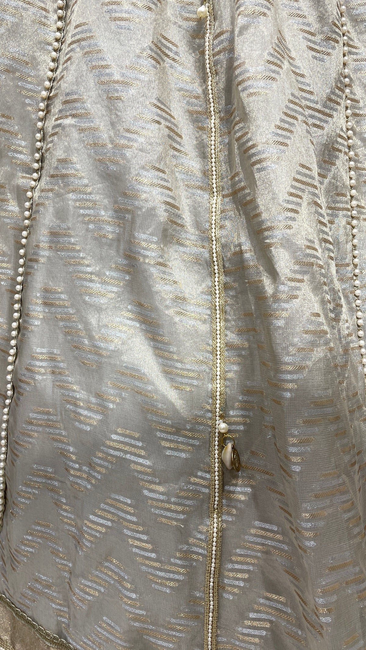 Ivory Tissue Lehenga with Heavy Embellished Blouse & Dupatta