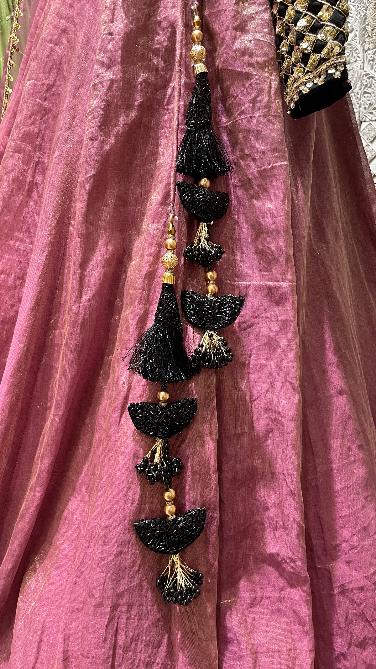 Purple Tissue Lehenga with Heavy Embroidered Blouse